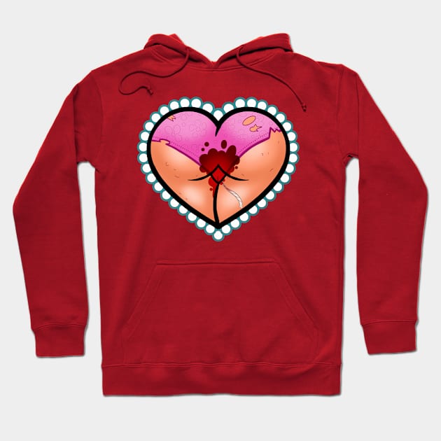 Bloody Valentine (Pink) Hoodie by InkyMcStapleface